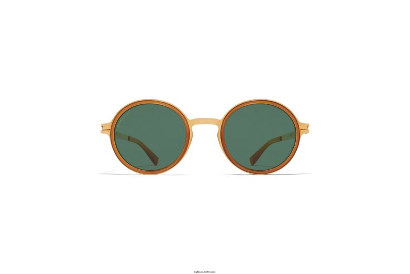 Frame: A56 Glossy Gold/Brown Dark Bro|Lens: Polarized Pro Green 15 MYKITA DAYO 6H866186 Acetate
