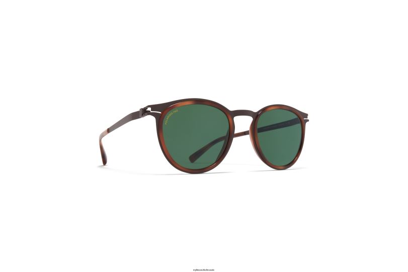 Frame: A61 Dark Brown/Zanzibar|Lens: Polarized Pro Green 15 MYKITA SIWA 6H866233 Acetate