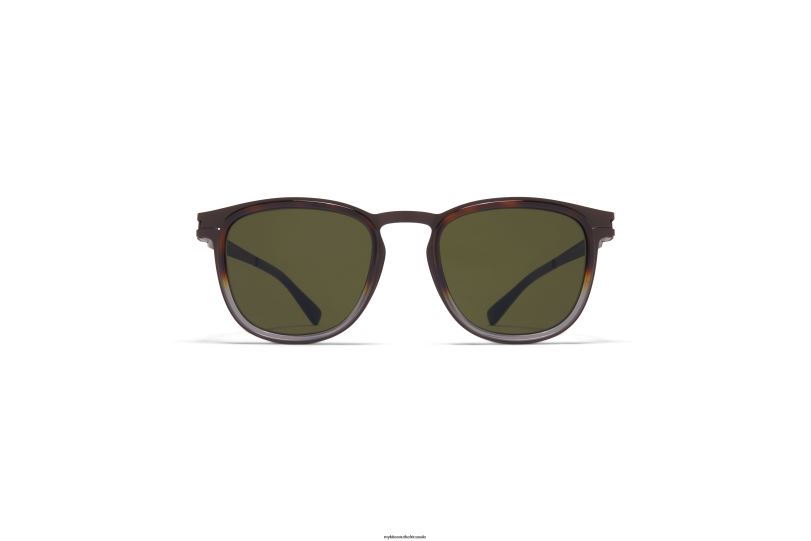 Frame: A63 Dark Brown/Santiago Gradie|Lens: Raw Green Solid MYKITA CANTARA 6H866157 Acetate