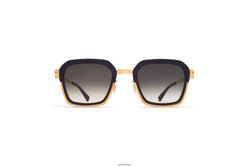 Frame: A76-Glossy Gold/Milky Indigo|Lens: Raw Black Gradient MYKITA MISTY 6H866229 Acetate