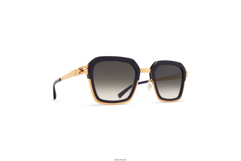 Frame: A76-Glossy Gold/Milky Indigo|Lens: Raw Black Gradient MYKITA MISTY 6H866229 Acetate