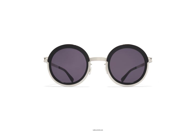 Frame: A81 Shiny Silver/Black|Lens: Cool Grey Solid MYKITA PHILLYS 6H866189 Acetate