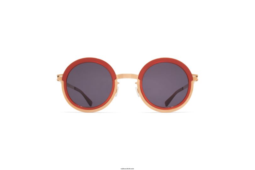 Frame: A82 Champagne Gold/Milky Peach|Lens: Cool Grey Solid MYKITA PHILLYS 6H866190 Acetate