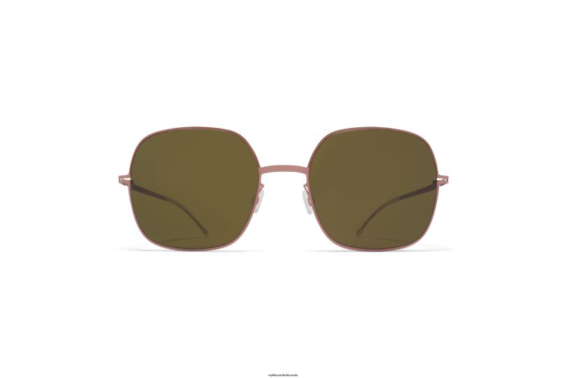 Frame: Purple Bronze/Pink Clay|Lens: Raw Green Solid MYKITA MAGDA 6H866109 Decades