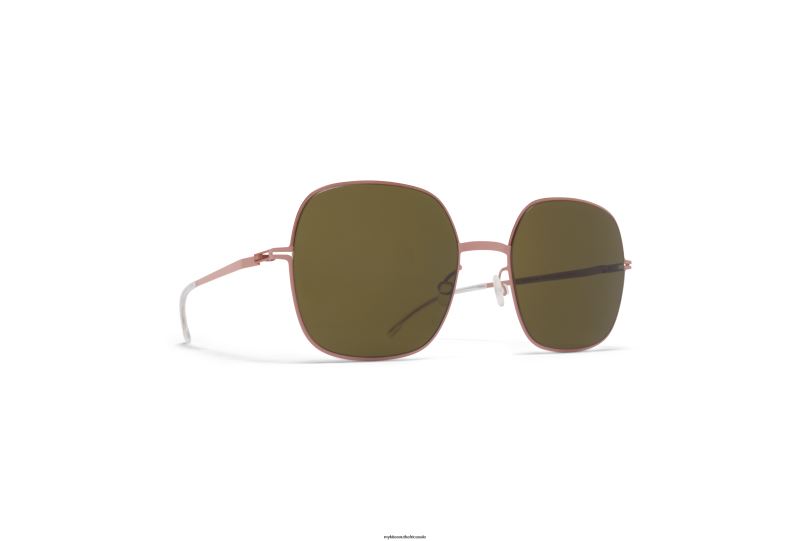 Frame: Purple Bronze/Pink Clay|Lens: Raw Green Solid MYKITA MAGDA 6H866109 Decades