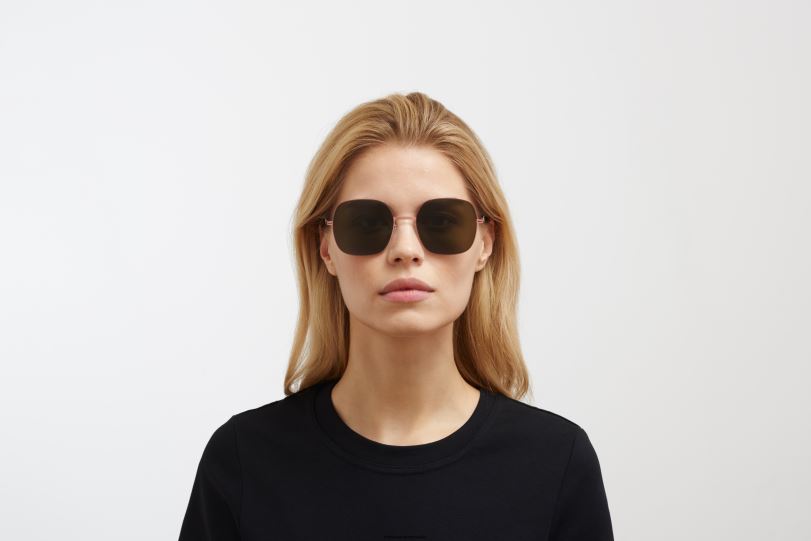 Frame: Purple Bronze/Pink Clay|Lens: Raw Green Solid MYKITA MAGDA 6H866109 Decades