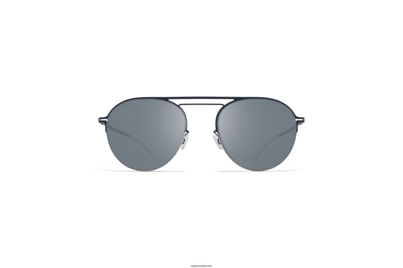 Frame: Silver/Navy|Lens: Light Silver Flash MYKITA DUANE 6H86622 Decades