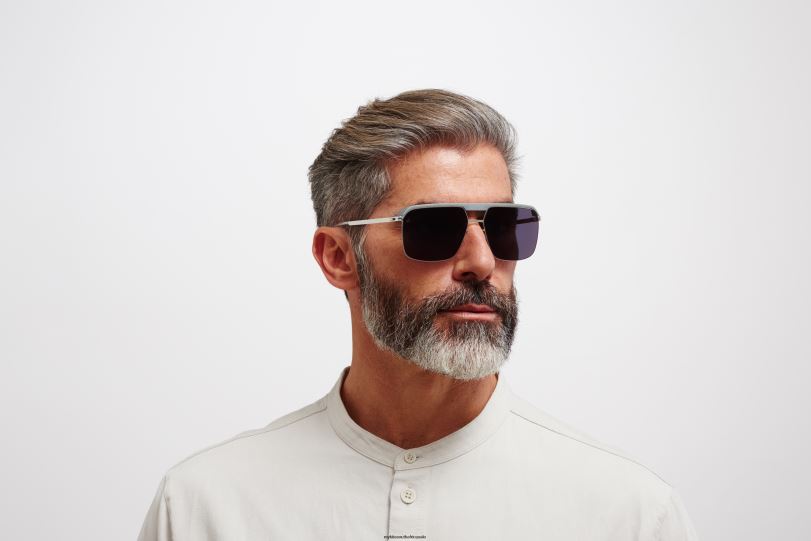 Frame: MH53 Mouse Grey/Shiny Silver|Lens: Leica Black Solid MYKITA ML03 6H86667 Leica