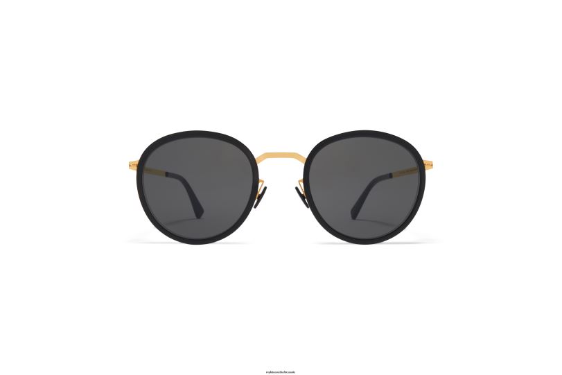 Frame: A15 Glossy Gold/Black|Lens: Dark Grey Solid MYKITA TUVA 6H866222 Lite