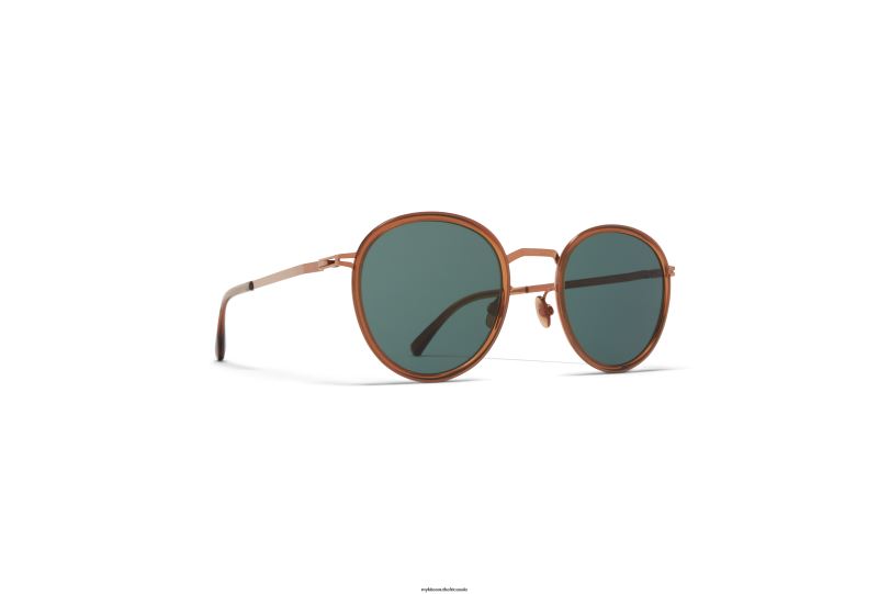 Frame: A40 Shiny Copper/Topaz|Lens: Dark Green Solid MYKITA TUVA 6H866224 Lite