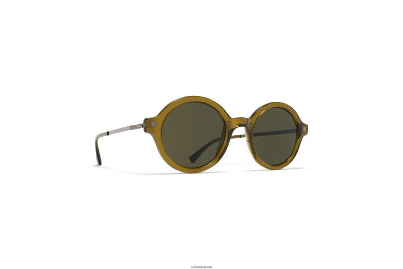 Frame: C114 Peridot/Shiny Graphite|Lens: Raw Green Solid MYKITA ESBO 6H866179 Lite