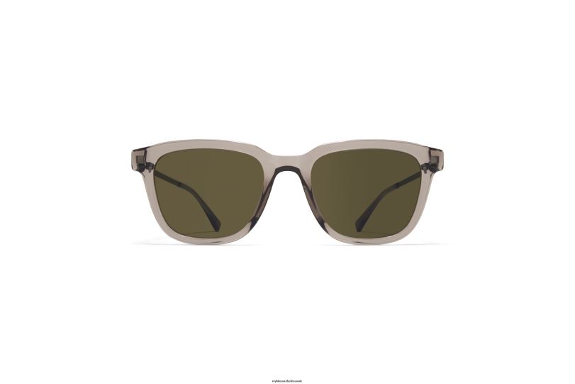 Frame: C153 Clear Ash/Graphite|Lens: Raw Green Solid MYKITA HOLM 6H866117 Lite
