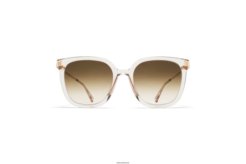 Frame: C1 Champagne/Glossy Gold|Lens: Raw Brown Gradient MYKITA VISKA 6H866128 Lite