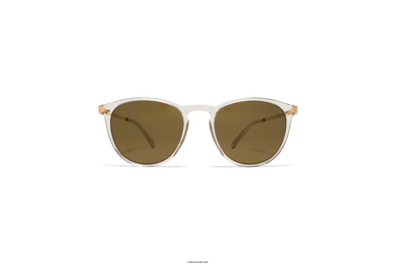 Frame: C1 Champagne/Glossy Gold|Lens: Raw Brown Solid MYKITA NUKKA 6H866212 Lite