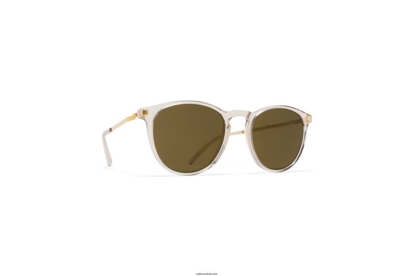 Frame: C1 Champagne/Glossy Gold|Lens: Raw Brown Solid MYKITA NUKKA 6H866212 Lite