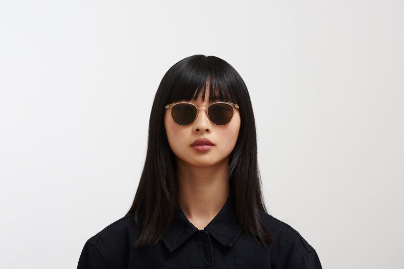 Frame: C1 Champagne/Glossy Gold|Lens: Raw Brown Solid MYKITA NUKKA 6H866212 Lite