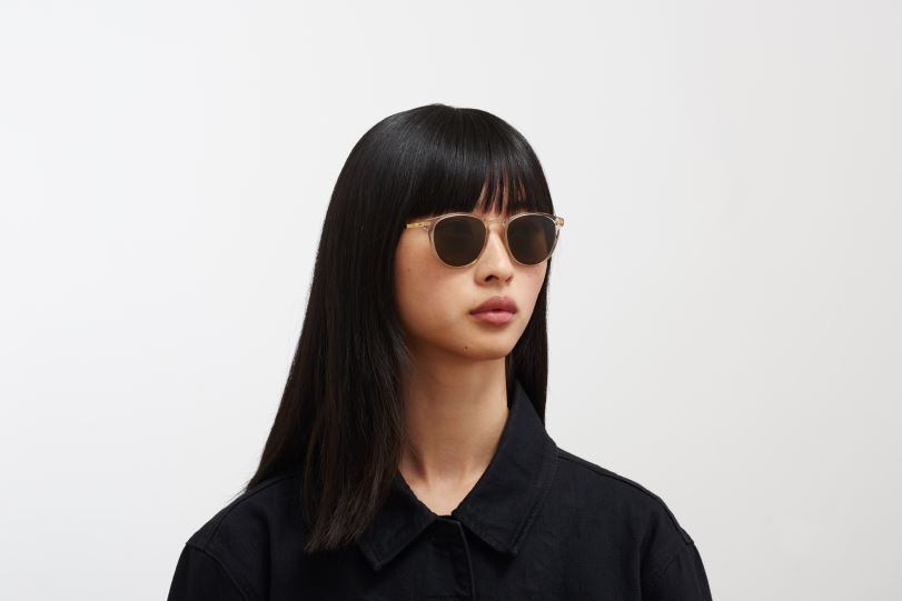 Frame: C1 Champagne/Glossy Gold|Lens: Raw Brown Solid MYKITA NUKKA 6H866212 Lite