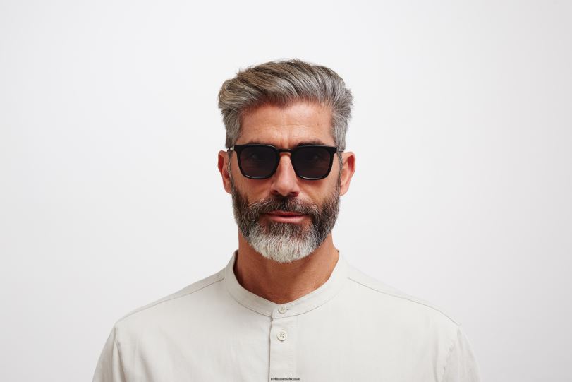 Frame: C98 Matte Black/Black|Lens: Polarized Pro Hi-Con Grey MYKITA BORGA 6H866113 Lite