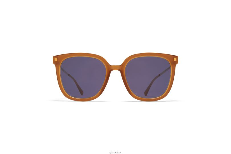Frame: C99 Brown/Dark Brown/Glossy Go|Lens: Cool Grey Solid MYKITA VISKA 6H866127 Lite