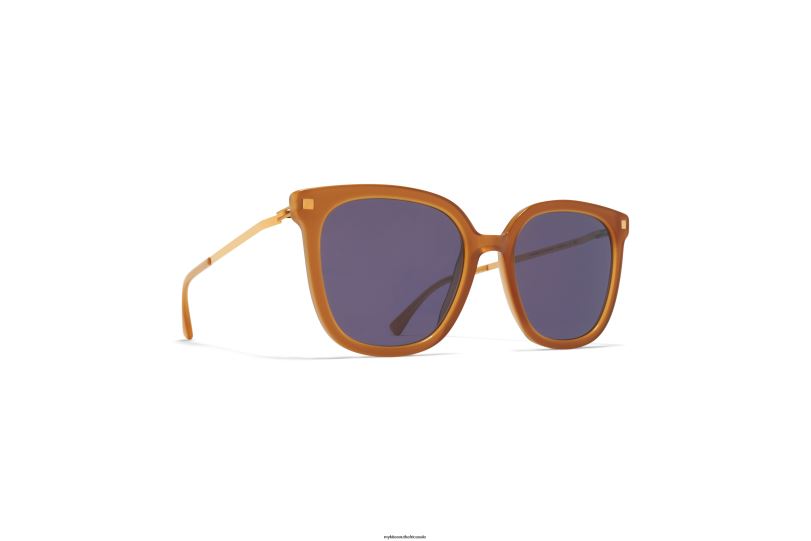 Frame: C99 Brown/Dark Brown/Glossy Go|Lens: Cool Grey Solid MYKITA VISKA 6H866127 Lite