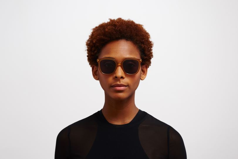 Frame: C99 Brown/Dark Brown/Glossy Go|Lens: Cool Grey Solid MYKITA VISKA 6H866127 Lite