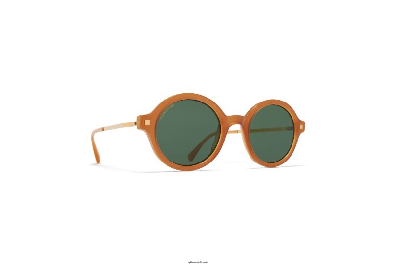 Frame: C99 Brown Dark Brown/Glossy Go|Lens: Polarized Pro Green 15 MYKITA ESBO 6H866177 Lite