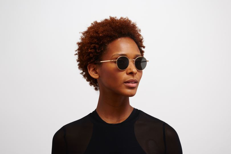 Frame: Champagne Gold|Lens: Dark Grey Solid MYKITA NIS 6H866207 Lite