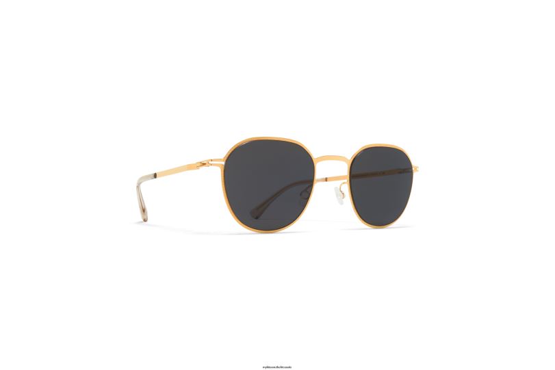 Frame: Glossy Gold|Lens: Dark Grey Solid MYKITA TALVI 6H866217 Lite