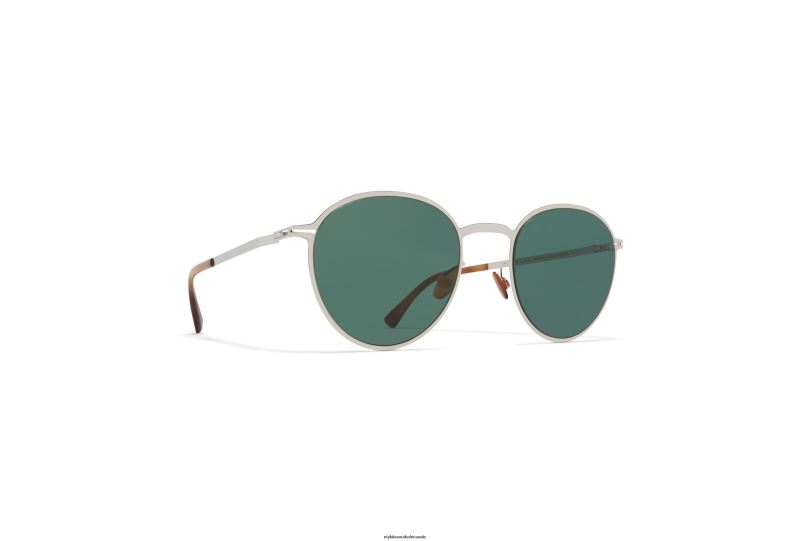 Frame: Shiny Silver|Lens: Dark Green Solid MYKITA KASIMIR 6H866180 Lite