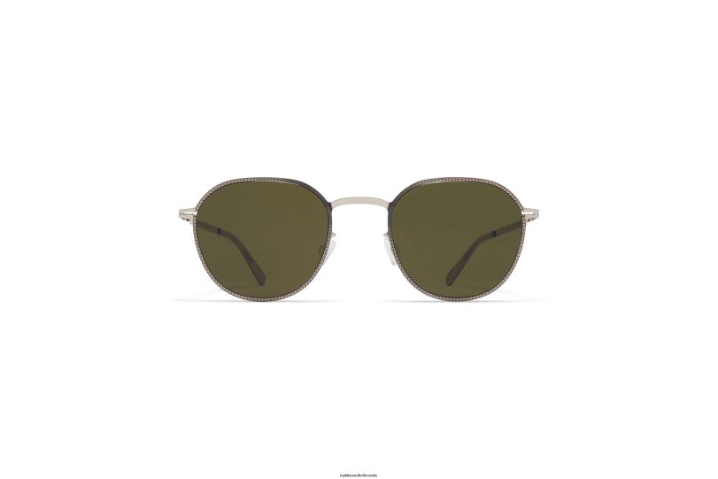 Frame: Silver/Black|Lens: Raw Green Solid MYKITA TALVI 6H866220 Lite