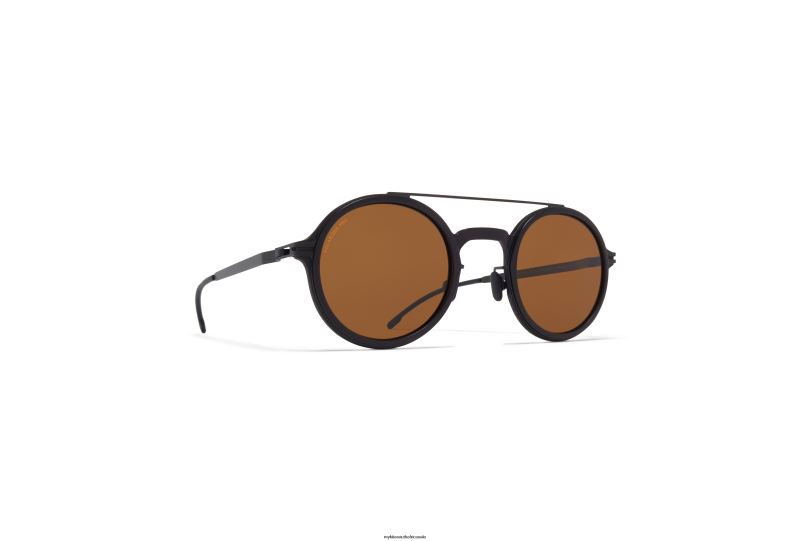 Frame: MH6 Pitch Black/Black|Lens: Polarized Pro Amber Brown MYKITA HEMLOCK 6H86650 Mylon