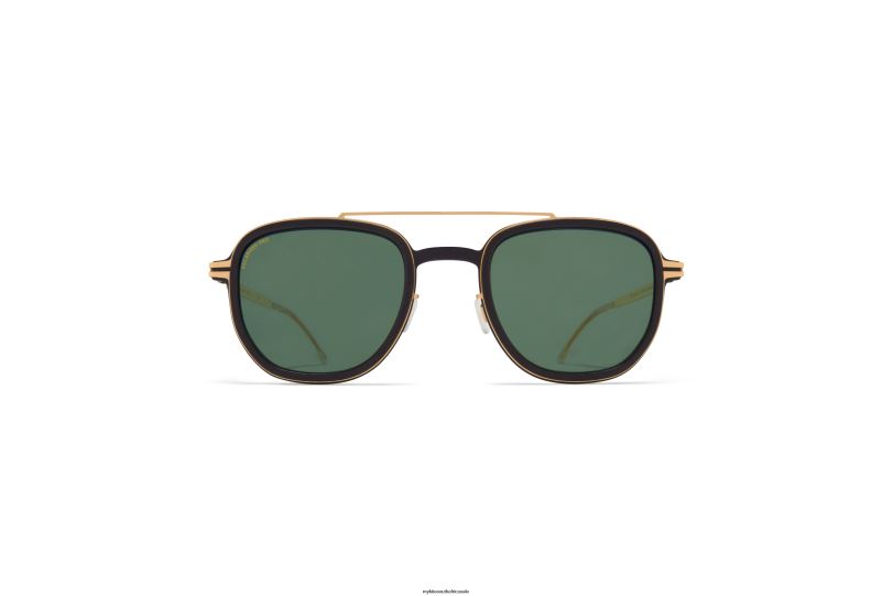 Frame: MH7 Pitch Black/Glossy Gold|Lens: Polarized Pro Green 15 MYKITA ALDER 6H86646 Mylon