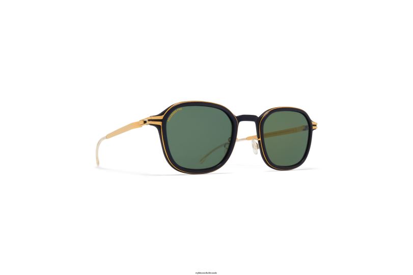 Frame: MH7 Pitch Black/Glossy Gold|Lens: Polarized Pro Green 15 MYKITA FIR 6H866144 Mylon