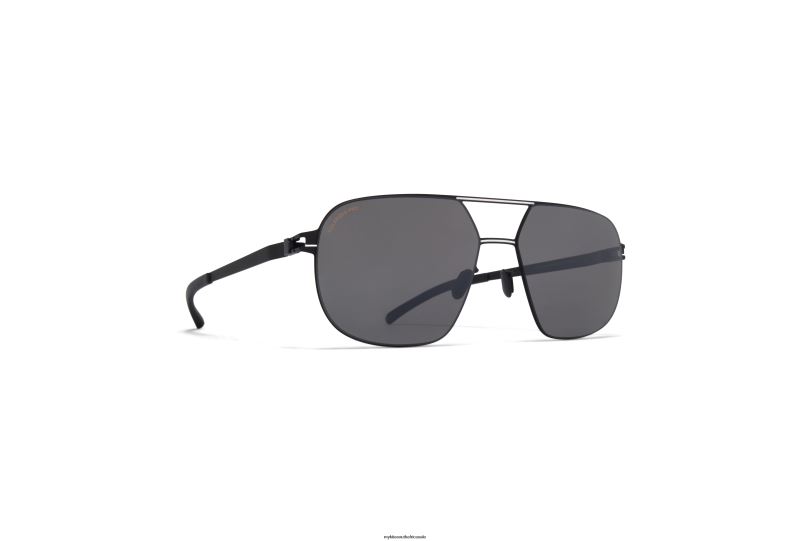 Frame: Black/White|Lens: Polarized Pro Hi-Con Grey MYKITA ANGUS 6H8662 No1
