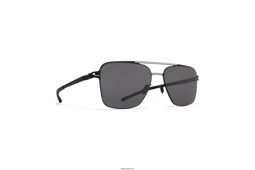 Frame: Black/White|Lens: Polarized Pro Hi-Con Grey MYKITA BERNIE 6H8666 No1