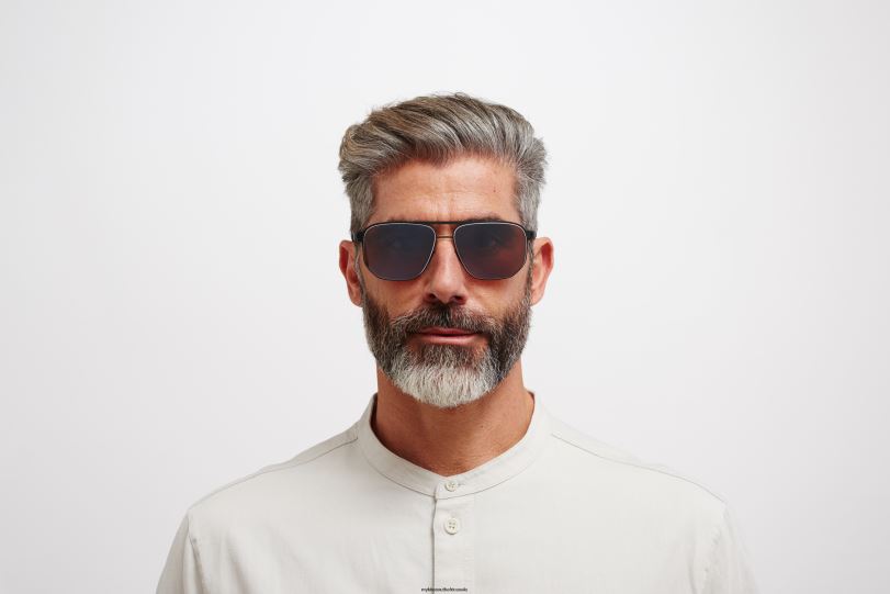 Frame: Black/White|Lens: Polarized Pro Hi-Con Grey MYKITA PERRY 6H86695 No1