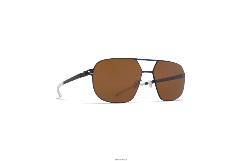 Frame: Indigo/Yale Blue|Lens: PolPro Amber Brown MYKITA ANGUS 6H8661 No1